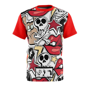 Five Toes Down Crazy Pattern Unisex Cut & Sew Tee