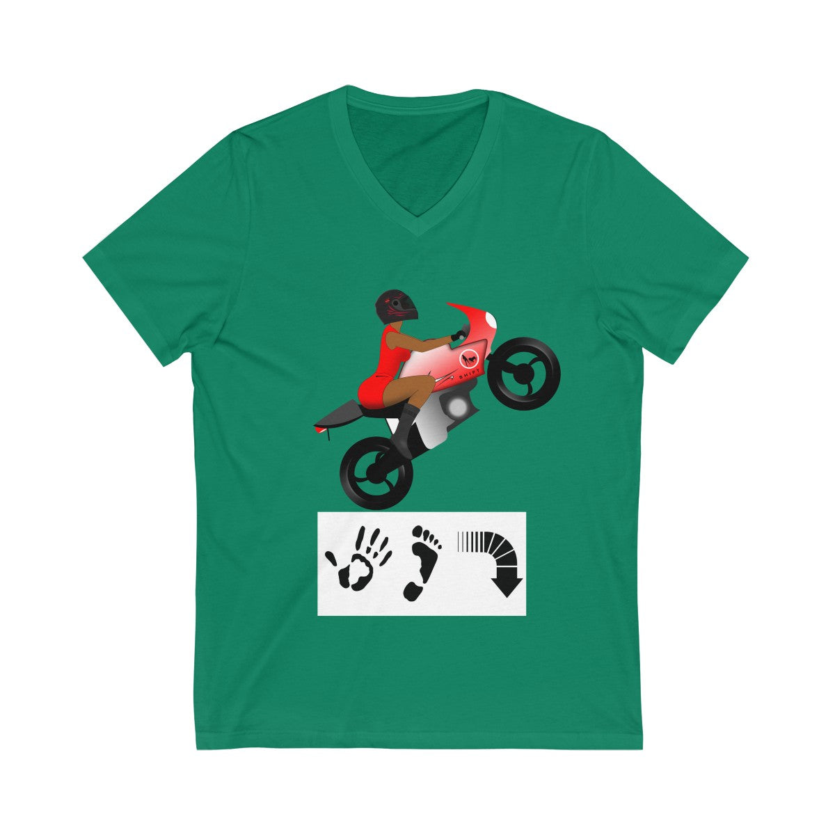 Five Toes Down Lady Rider Unisex V-Neck Tee