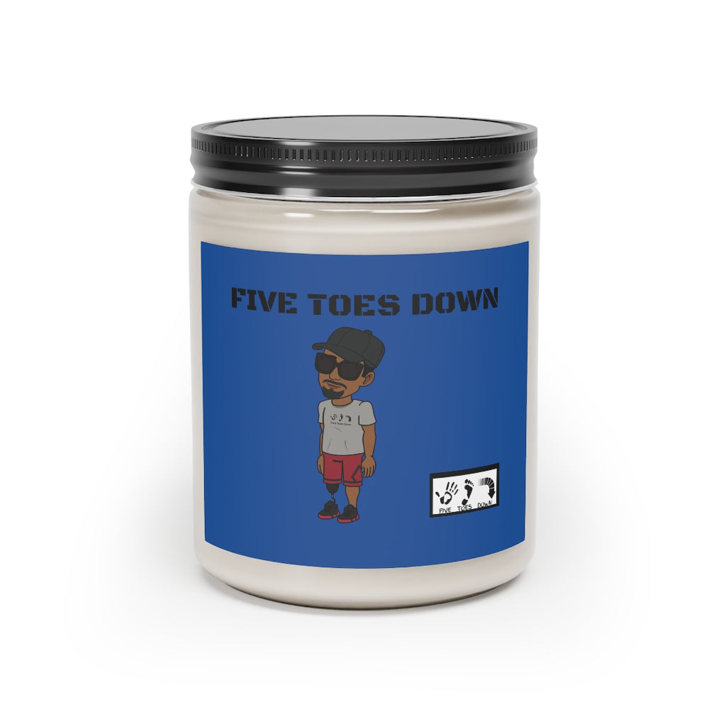 Five Toes Down Logo (blue) Scented Candle, 9oz