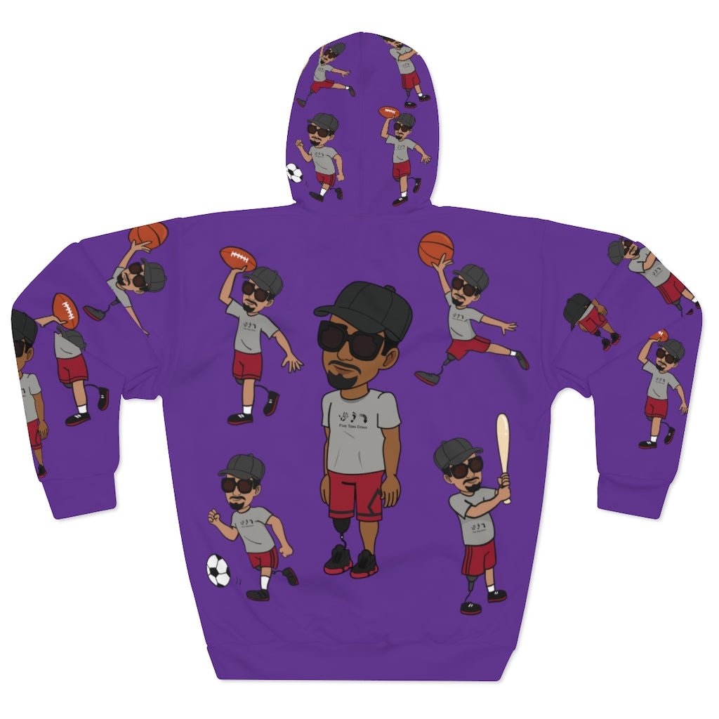 Five Toes Down Sports Unisex Pullover Hoodie purp