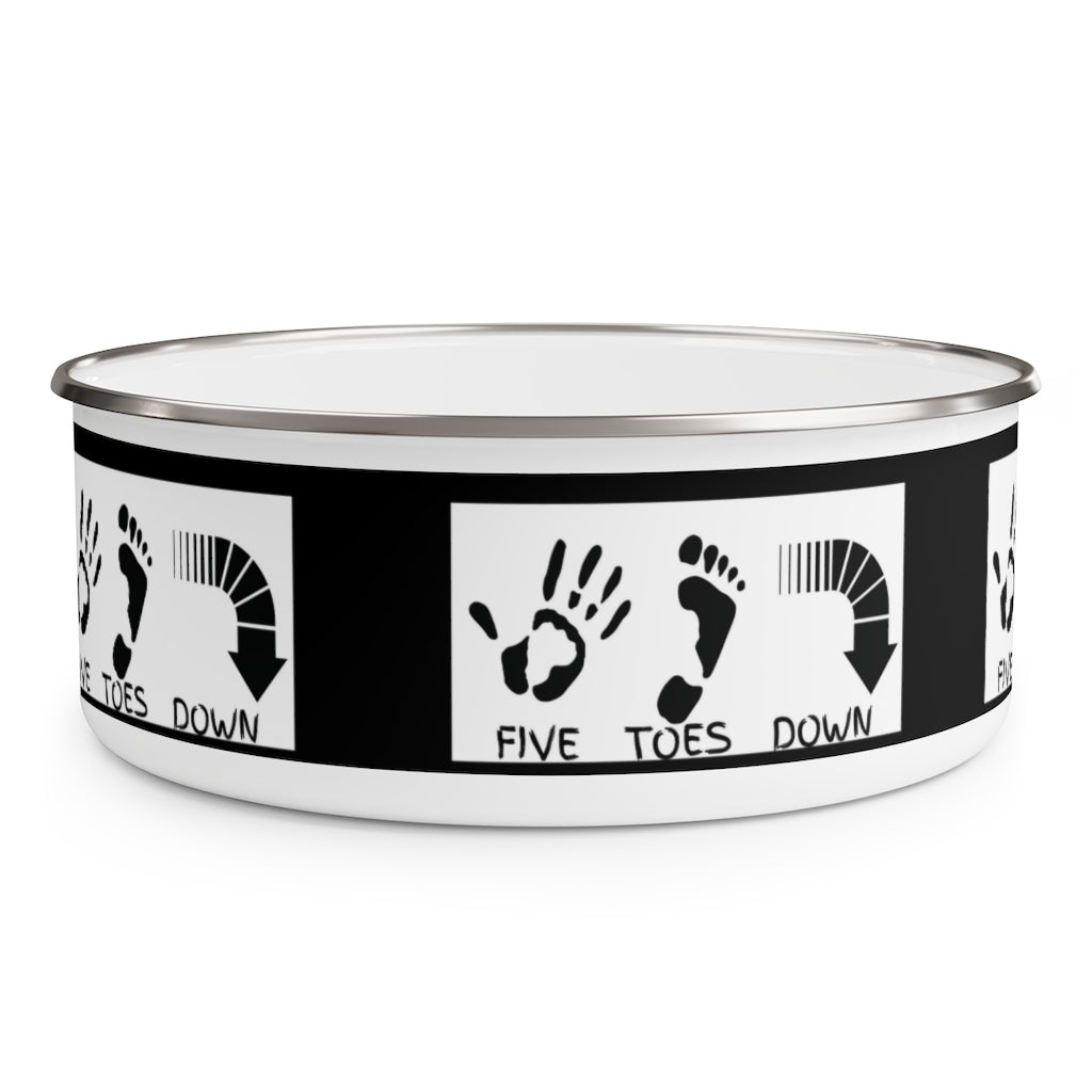 Five Toes Down Enamel Bowl Blk