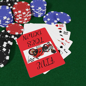 Five Toes Down Rider Custom Poker Cards Red