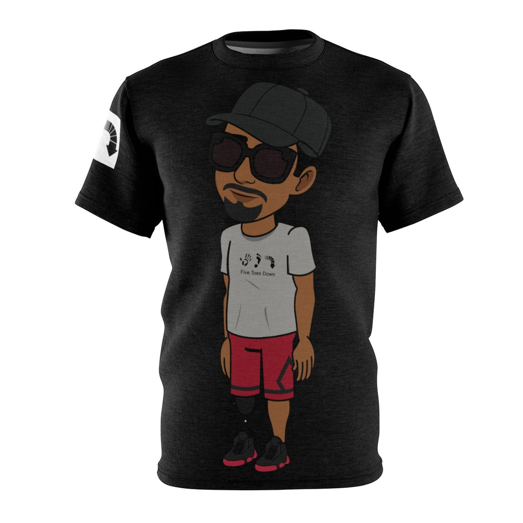 Five Toes Down Henry Unisex Cut & Sew Tee Blk