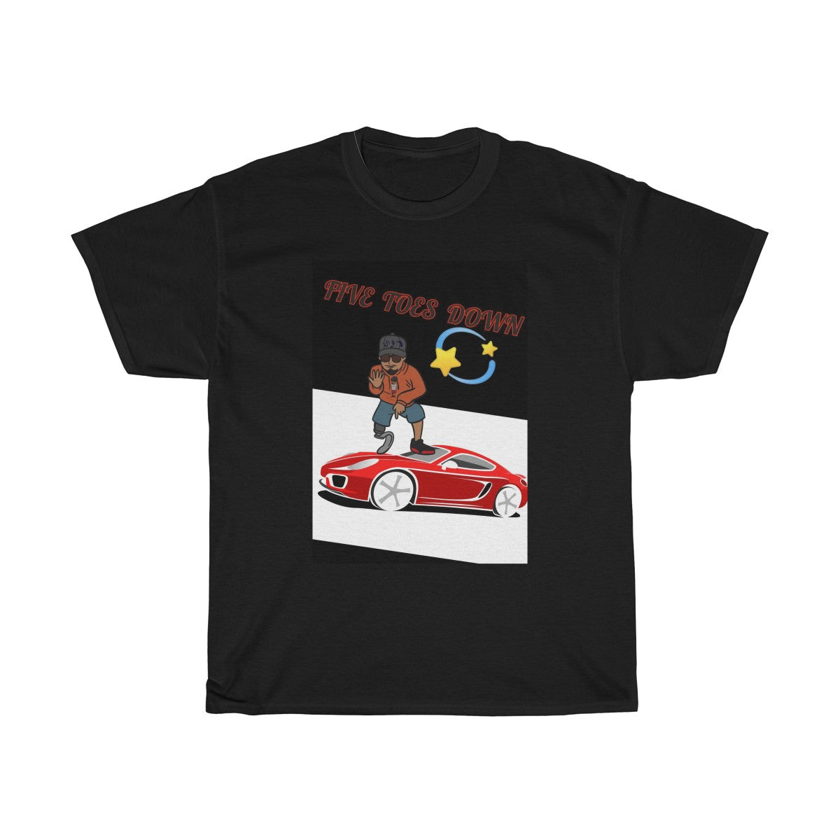 Five Toes Down On Hood Unisex Tee