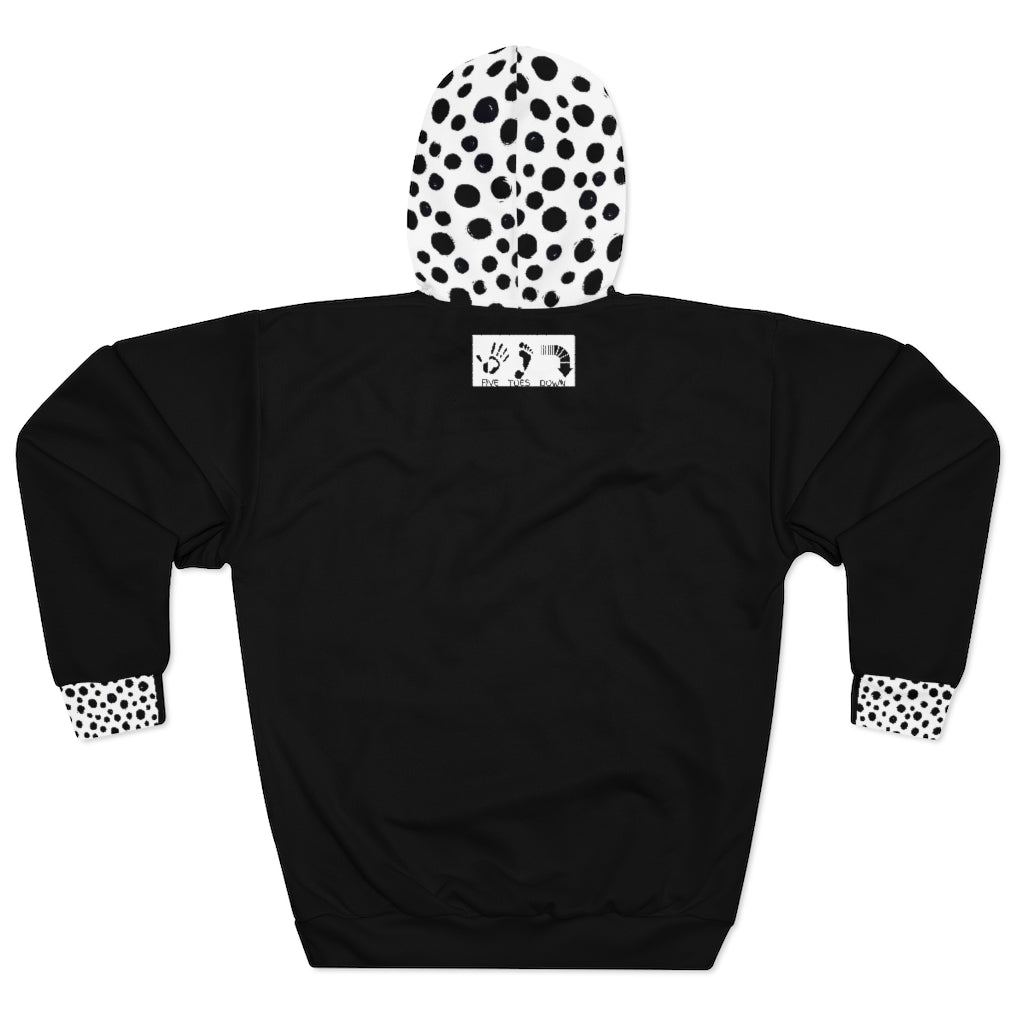 Five Toes Down Dalmatian Unisex Pullover Hoodie Black