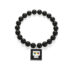 Five Toes Down Cube Matte Onyx Bracelet