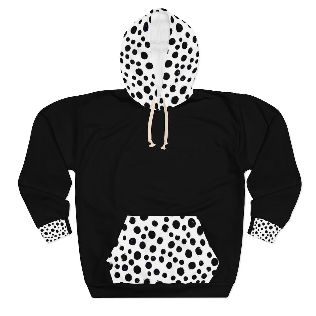 Five Toes Down Dalmatian Unisex Pullover Hoodie Black