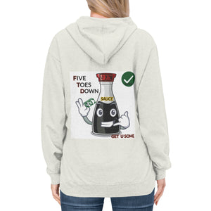 Five Toes Down Sauce Unisex Lightweight Hoodie(Back)