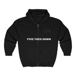 Five Toes Down Unisex Full Zip Hooded Sweatshirt