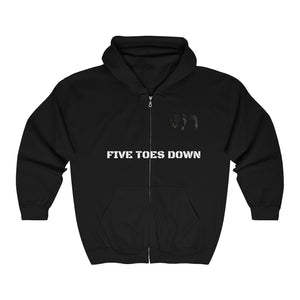 Five Toes Down Unisex Full Zip Hooded Sweatshirt