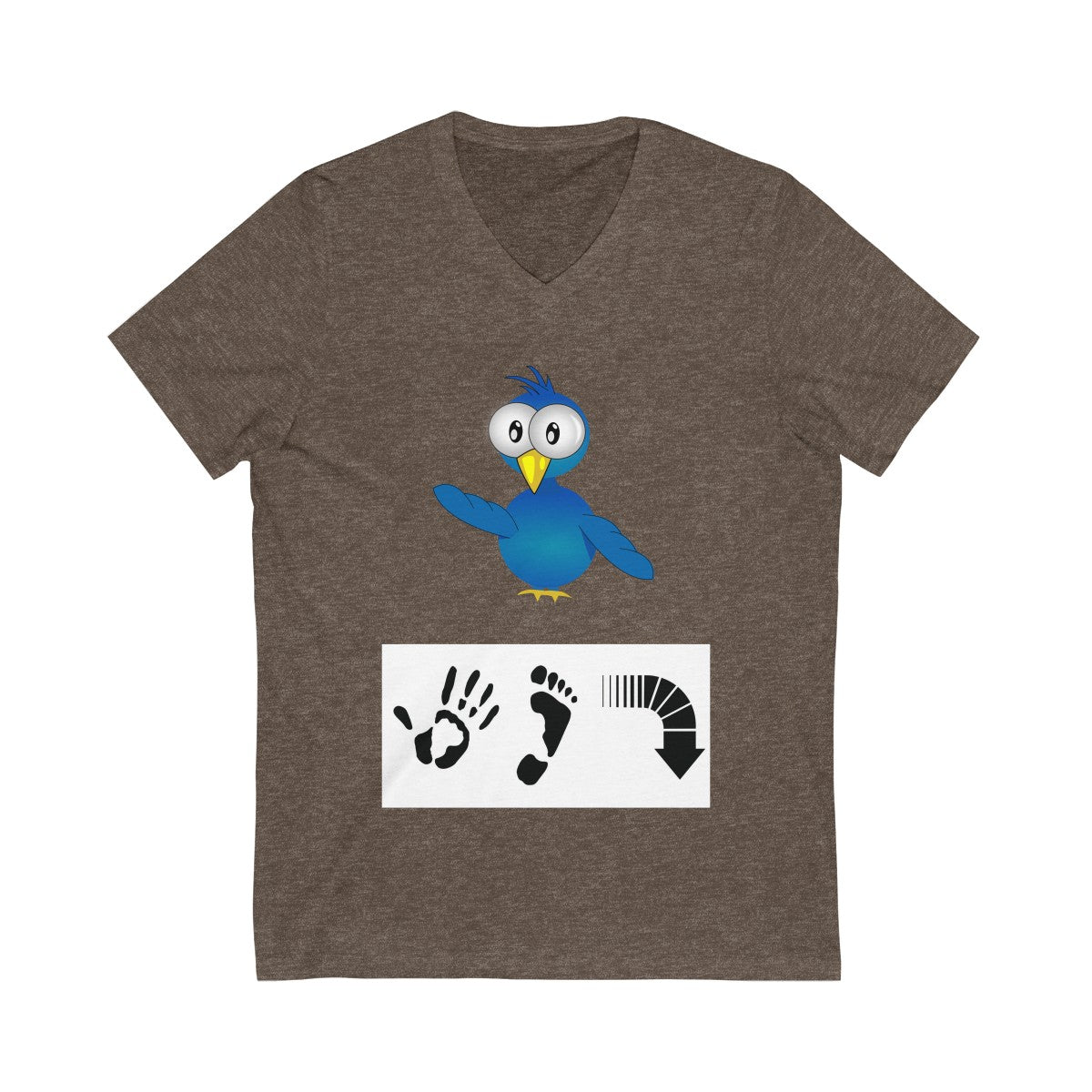 Five Toes Down Bird Unisex V-Neck Tee