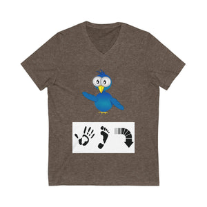 Five Toes Down Bird Unisex V-Neck Tee