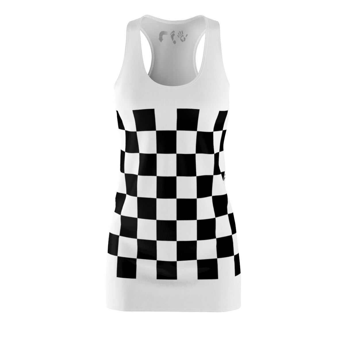 Five Toes Down Checkerboard Cut & Sew Racerback Dress