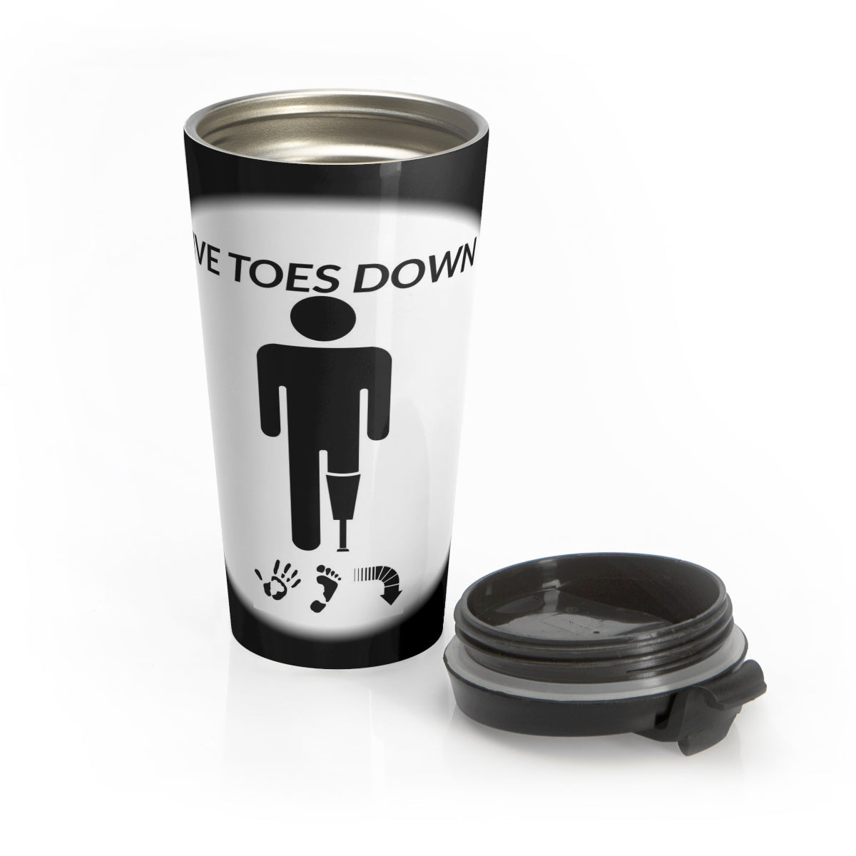 Five Toes Down Circle Pic Stainless Steel Travel Mug