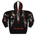 Five Toes Down Sports Unisex Pullover Hoodie blk/red