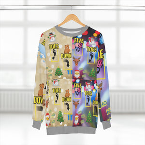 Five Toes Down Logo All Over Ugly Unisex Sweatshirt