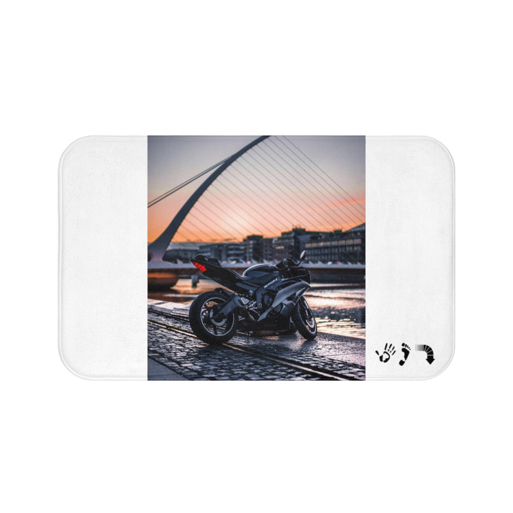 Five Toes Down Motorcycle Bath Mat