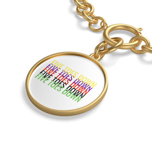 Five Toes Down Multi Color Logo Chunky Chain Bracelet