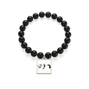 Five Toes Down Matte Onyx Bracelet