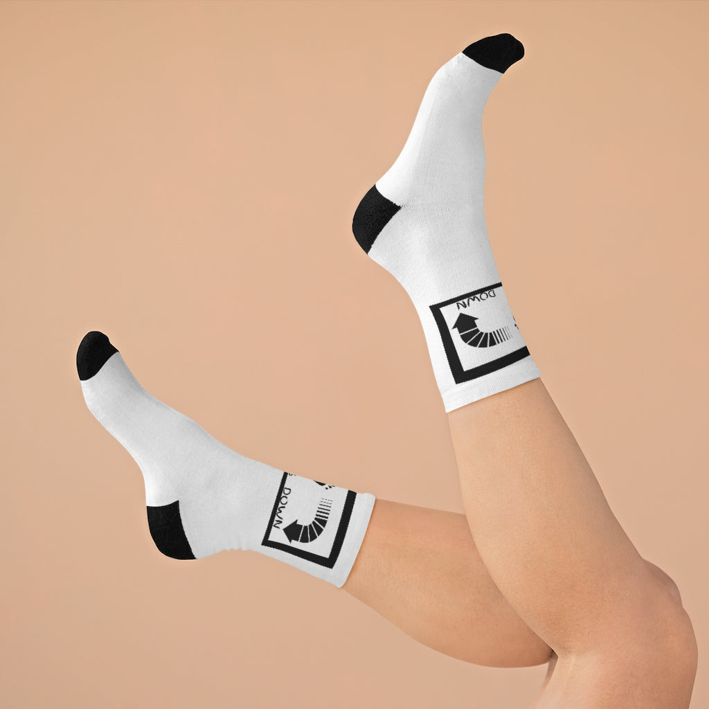 Five Toes Down Logo Socks White