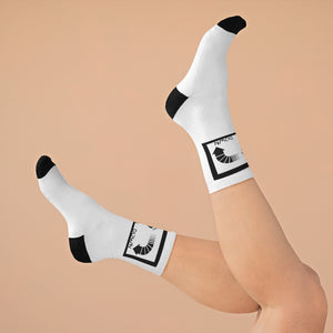 Five Toes Down Logo Socks White