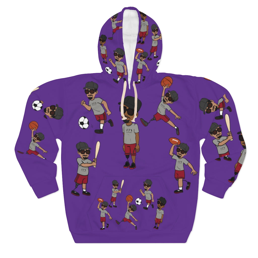 Five Toes Down Sports Unisex Pullover Hoodie purp