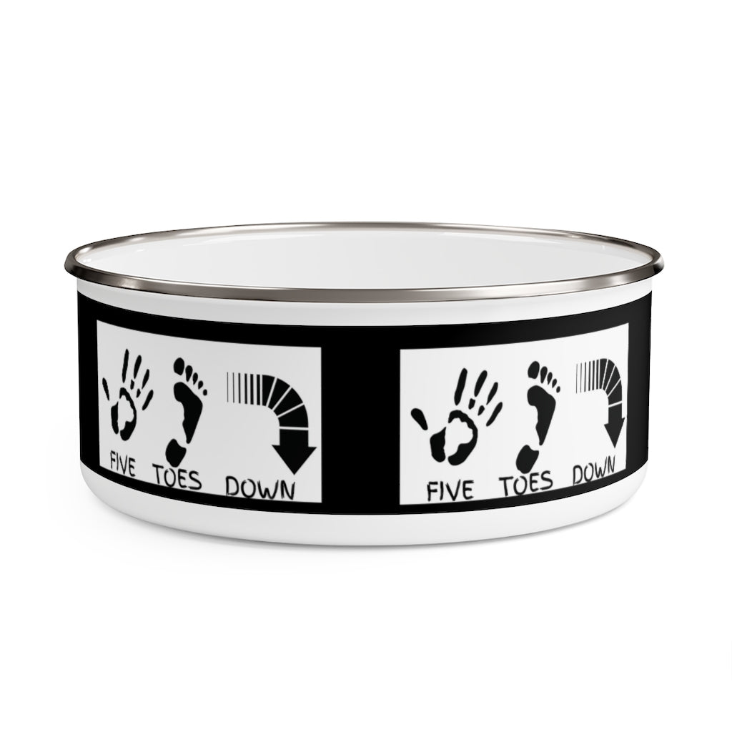 Five Toes Down Enamel Bowl Blk