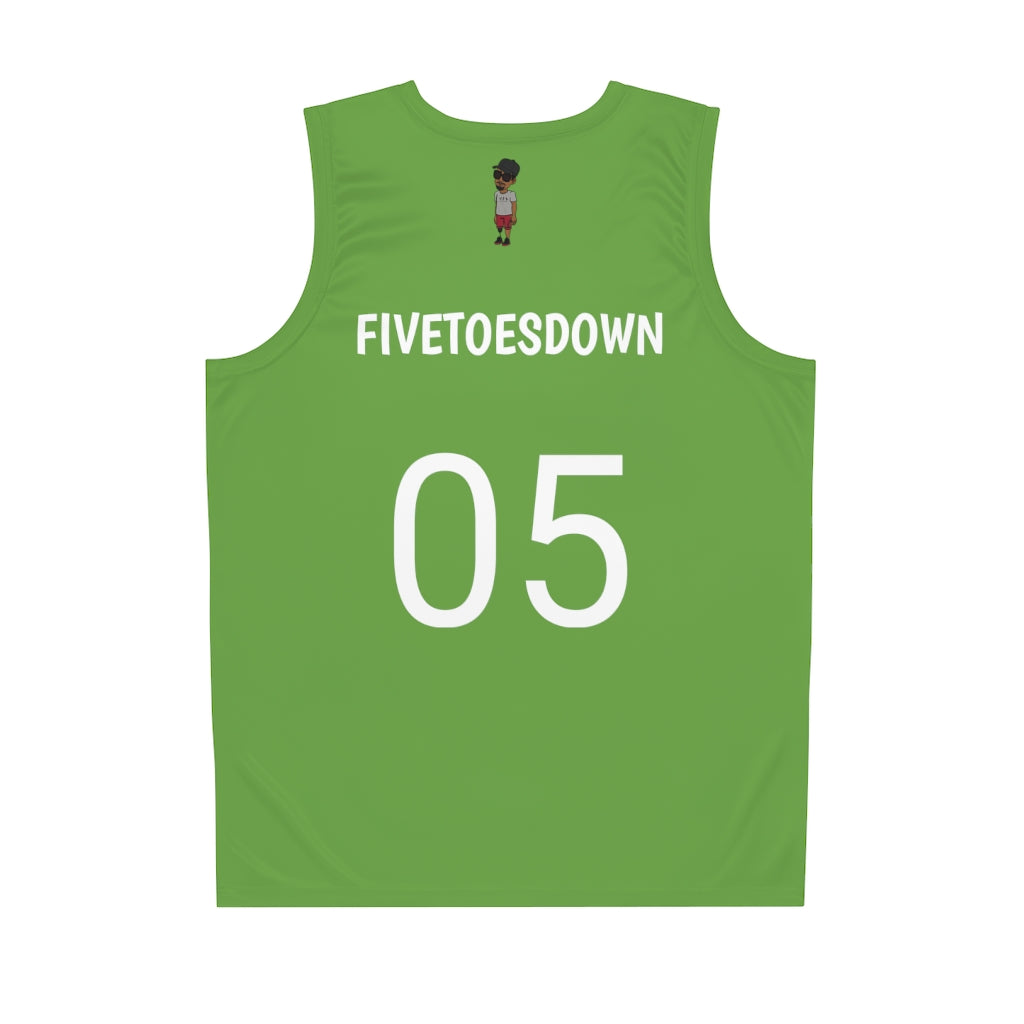 Five Toes Down Air Amputee Basketball Jersey Green