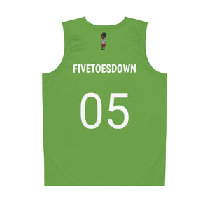 Five Toes Down Air Amputee Basketball Jersey Green