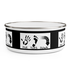 Five Toes Down Enamel Bowl Blk