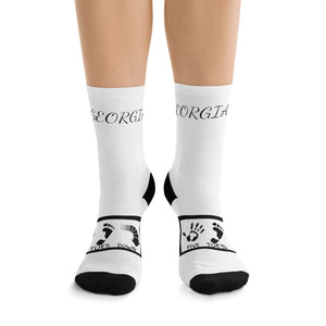 Five Toes Down Georgia Socks White