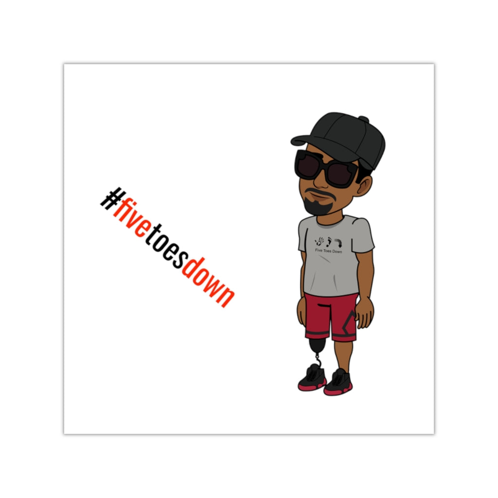 Five Toes Down Square Sticker