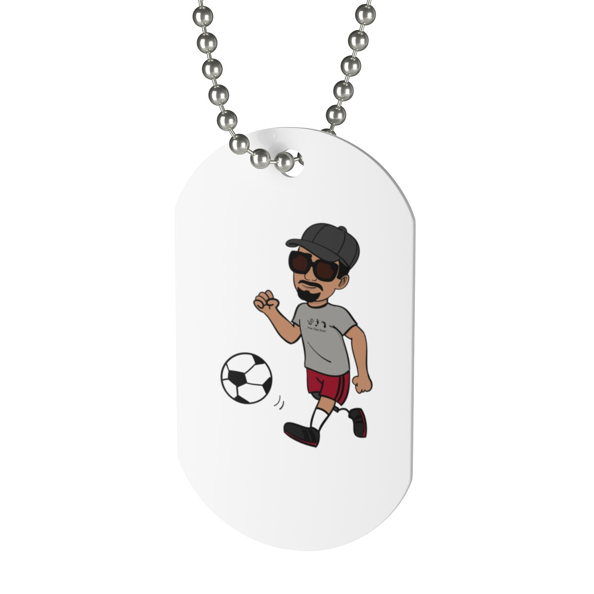 Five Toes Down Henry Soccer Dog Tag