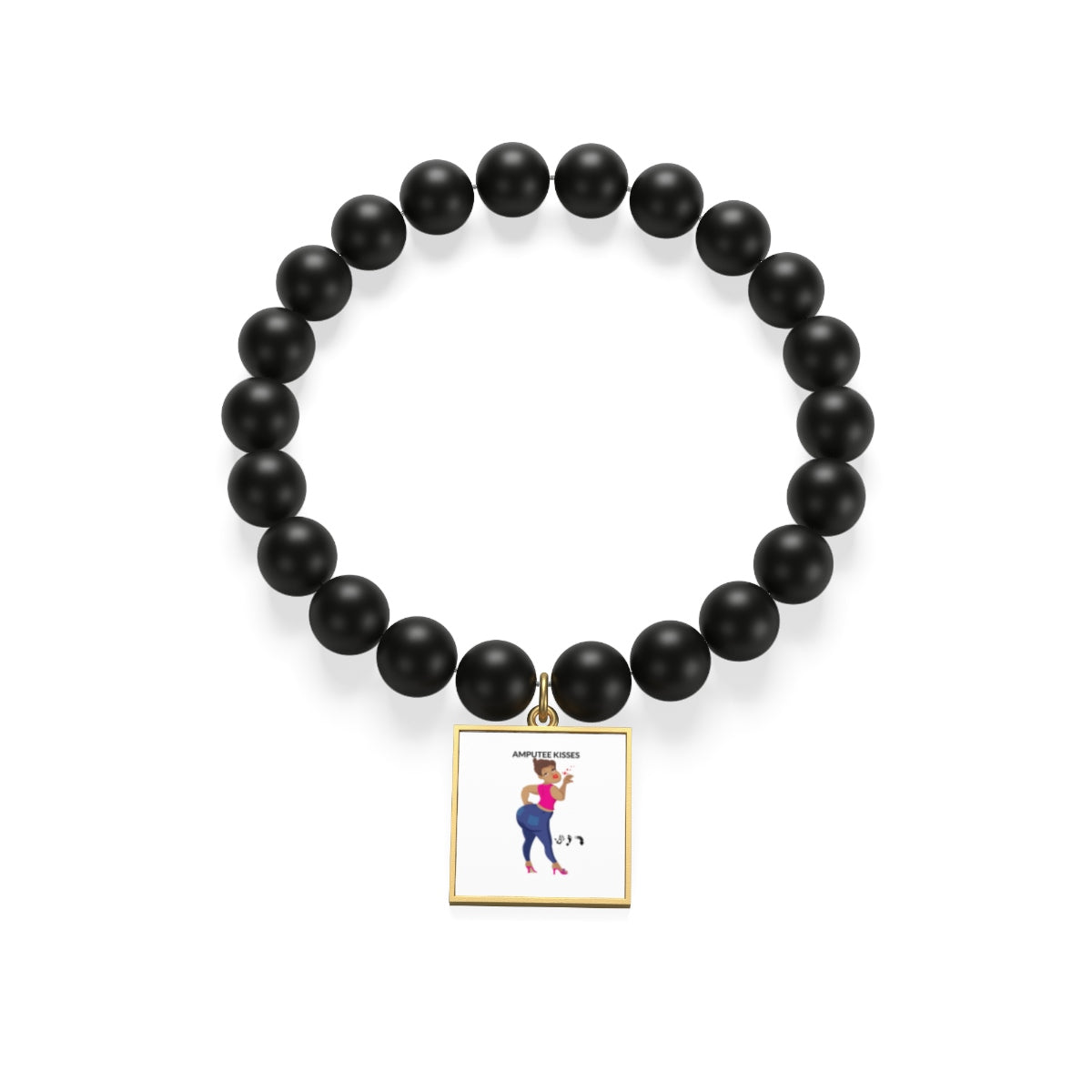 Five Toes Down Amp Kisses Matte Onyx Bracelet