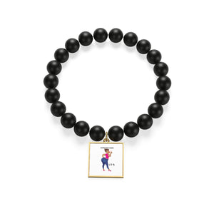 Five Toes Down Amp Kisses Matte Onyx Bracelet