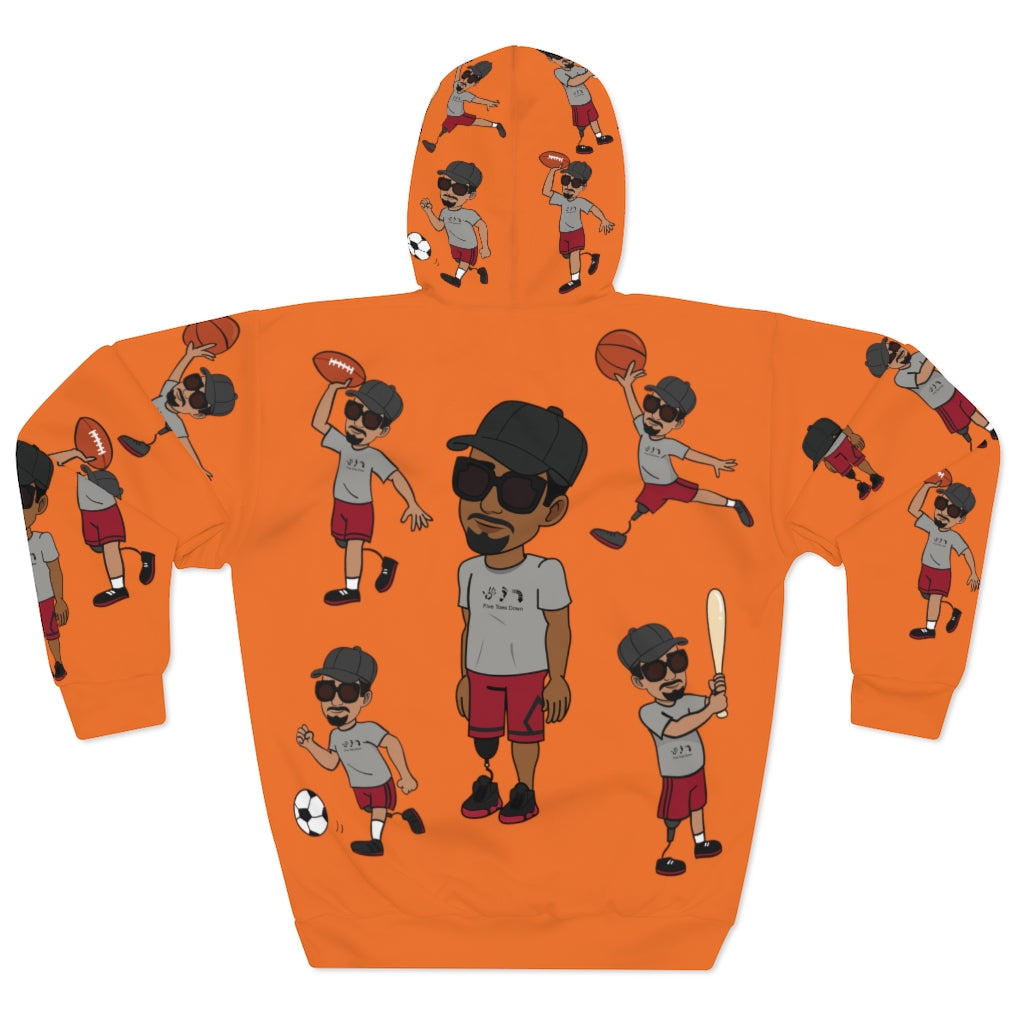 Five Toes Down Sports Unisex Pullover Hoodie orange