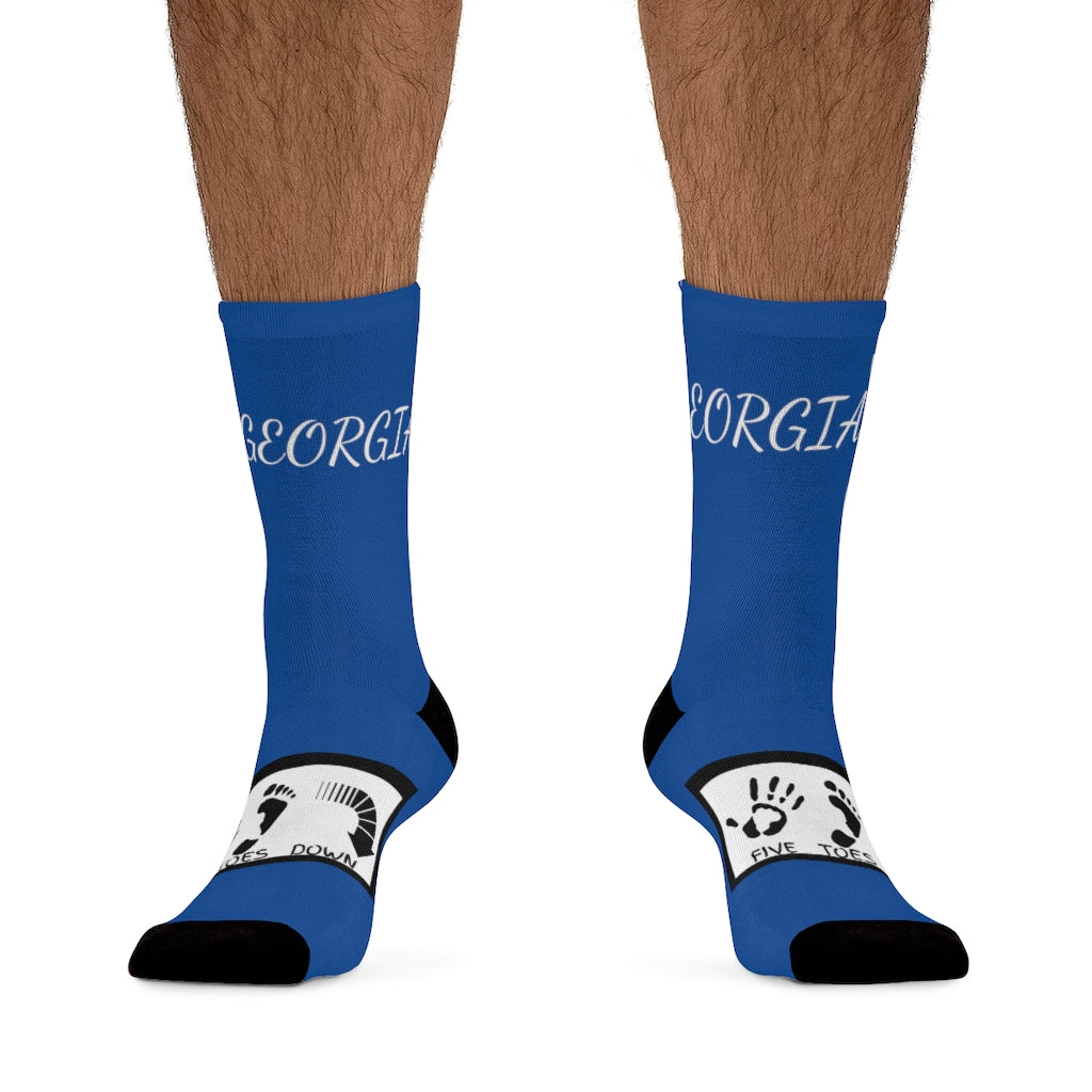 Five Toes Down Georgia Socks Blue