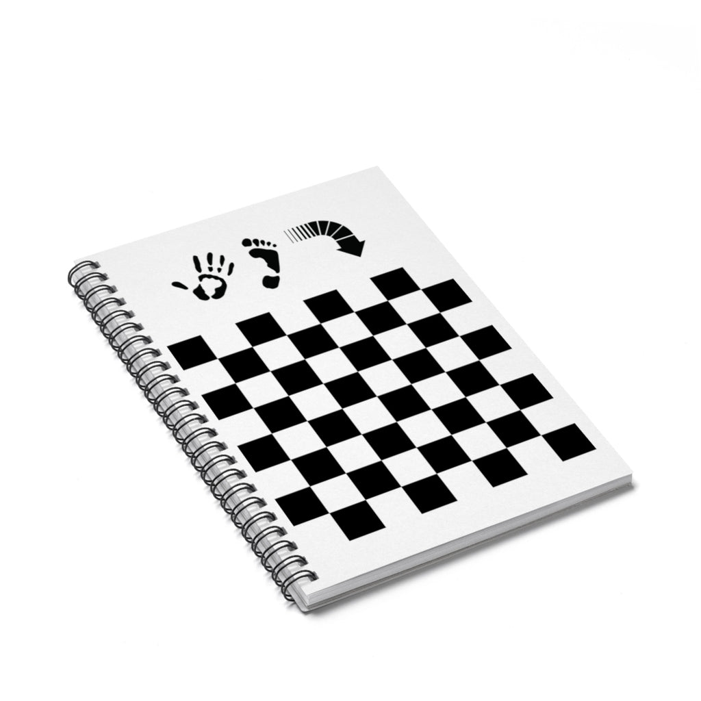 Five Toes Down Checker Spiral Notebook - Ruled Line