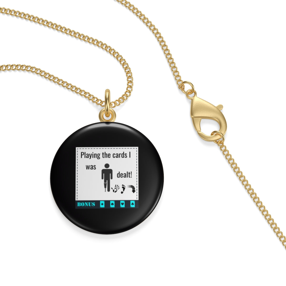 Five Toes Down Play the Cards Single Loop Necklace