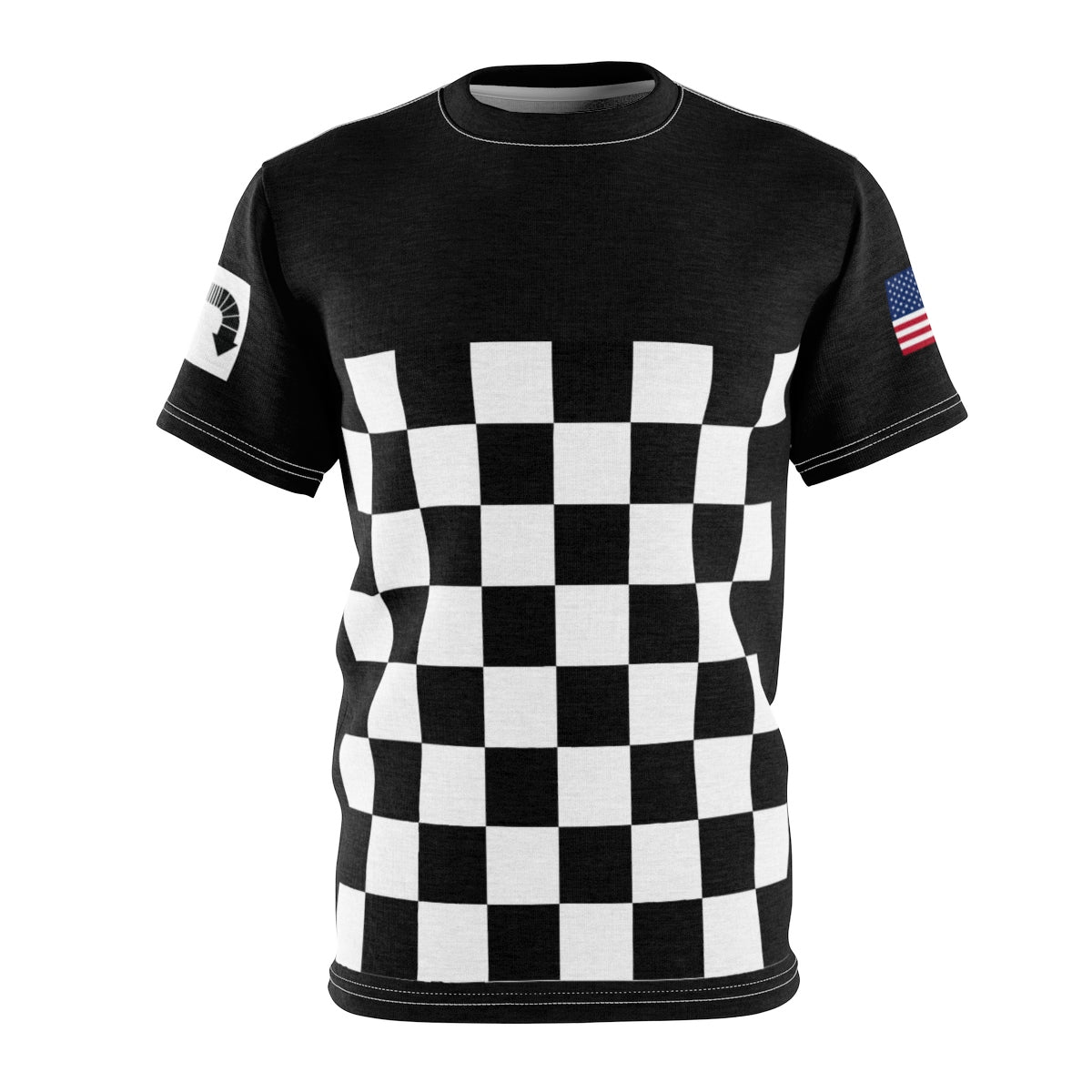 Five Toes Down Checker Unisex Cut & Sew Tee Black