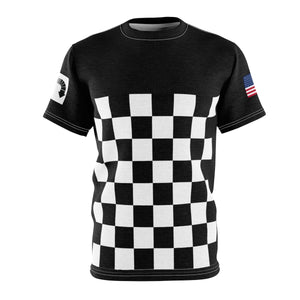 Five Toes Down Checker Unisex Cut & Sew Tee Black
