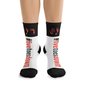 Five Toes Down Hashtag Socks Blk