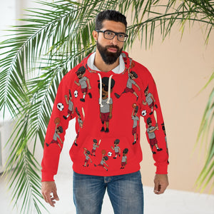 Five Toes Down Sports Unisex Pullover Hoodie red