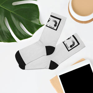 Five Toes Down Logo Socks White