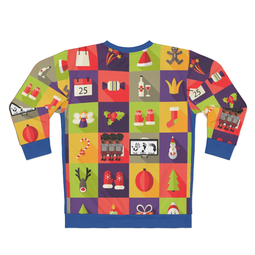 Five Toes Down Holiday All Over Ugly Unisex Sweatshirt
