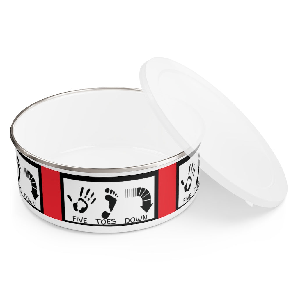 Five Toes Down Enamel Bowl Red