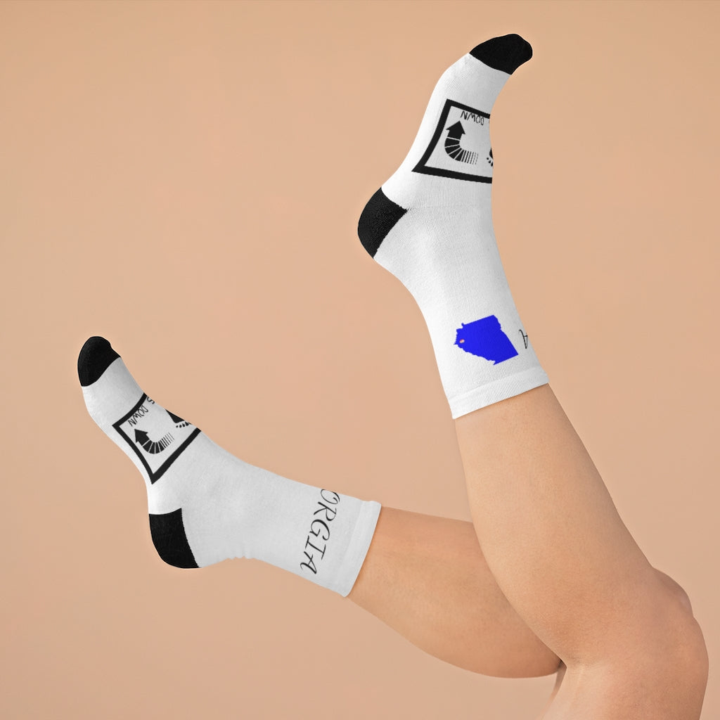 Five Toes Down Georgia Socks White