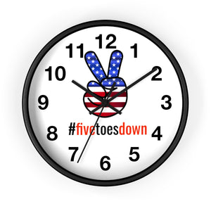 Five Toes Down Peace Wall clock