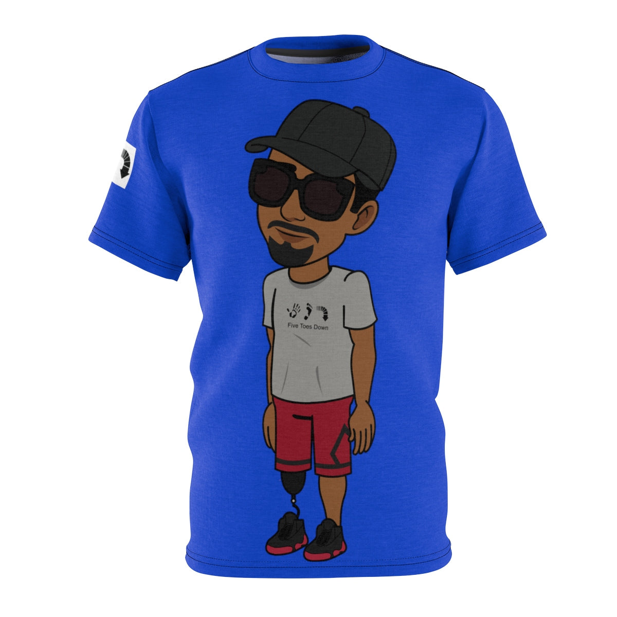 Five Toes Down Henry Unisex Cut & Sew Tee Blue