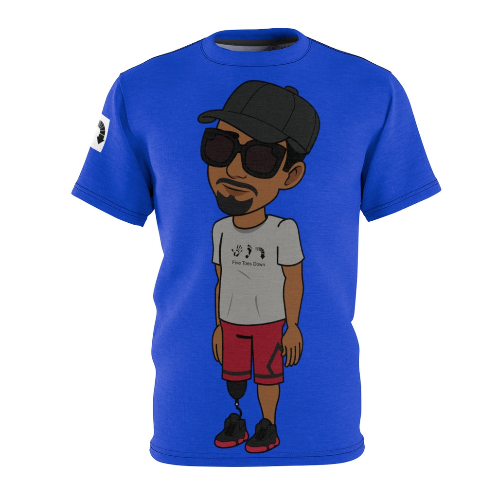 Five Toes Down Henry Unisex Cut & Sew Tee Blue